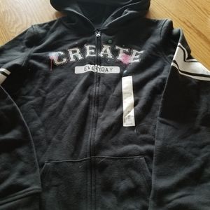 Hooded zip front sweatshirt